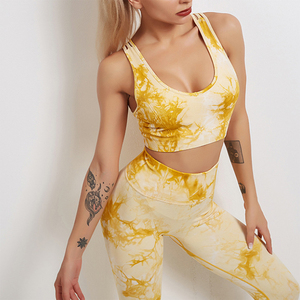Cravate teinture femmes vêtements de sport Yoga formation survêtement sport soutien-gorge et Leggings 2021 nouveau Yoga ensemble Fitness - Product Image 3