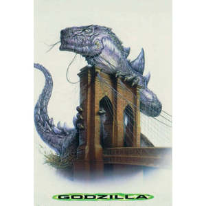 Tarjeta postal de impresión digital de estilo sencillo de Godzilla para San Valentín - Product Image 1