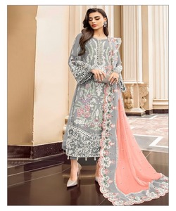 Costume pakistanais Kameez Dubai Abaya pour femmes musulmanes 2 pièces en coton Ensemble élégant lin robe modeste soirée - Product Image 4