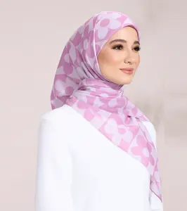 Custom Print Designs Digital Printing Women OEM Voile Cotton Fabric Floral Print Hijab Scarf