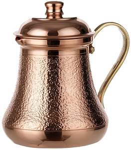 Teteras Miniatura Personalizadas de Cobre Sólido de 1 mm de Grosor, Hechas a Mano, Ecológicas, Estilo Americano, con Tapa, Sin Revestimiento, para Agua y Té - Product Image 1