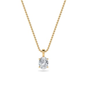 Colgante Clásico Solitario con Diamante de Corte Ovalado de 0.40 Ct, Diamante Cultivado en Laboratorio en Platino, para Bodas, Compromisos y Fiestas - Product Image 2