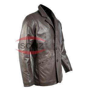 Leather Blazzer <b>Coat</b> Trench <b>Coat</b> <b>Long</b> <b>Coat</b> made with Sheep Lamb Leather - Product Image 1
