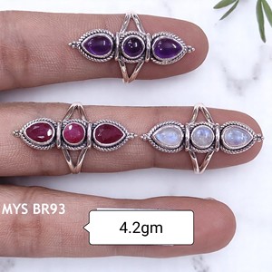 แหวนพลอยช่างฝีมือทำจากเงินและเครื่องประดับเงินสเตอร์ลิง - Product Image 1