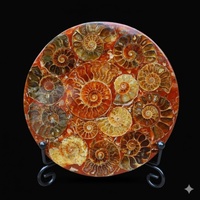 Plaque de Fossile d'Ammonite de Haute Qualité de 11 cm, Pierre Naturelle Polie, Sculpture en Cristal pour Décoration Moderne de la Maison, Ornement de Bureau, Vente en Gros