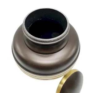 Urna Funeraria de Aluminio Marrón para Cenizas Humanas Adultas, Urna de Cremación Artesanal al por Mayor con Tapa Segura - Product Image 2