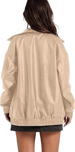 Recién llegado, chaqueta de cuero para mujer Premium 2025, ropa de tendencia, abrigo de invierno con cremallera, prendas de vestir exteriores OEM 2025 - Product Image 4