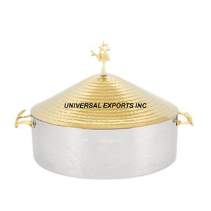 Cazuela de Metal de acero inoxidable con acabado personalizado, cazuela de diseñador hecha a mano, superventas, nuevo calentador de alimentos de Metal de lujo - Product Image 2