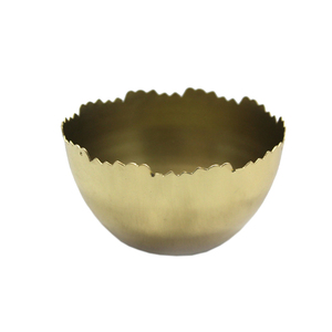 Bol de service alimentaire de forme ronde en fer populaire noir et or fini cuisine et table de service et bols décoratifs en vrac faits à la main - Product Image 2