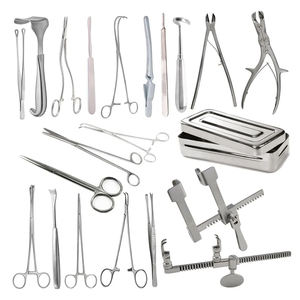 Ensemble de 24 instruments chirurgicaux de base pour thoracotomie, comprenant des instruments de thoracotomie manuels en acier, certifiés MOL - Product Image 1