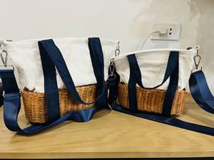 Sac en toile mixte rotin noir premium du Vietnam - Product Image 6