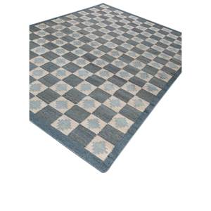 Alfombra de Lana Azul Alhambra de Gran Tamaño, Rectangular 9x12, con Patrón Geométrico para Entrada, Pasillo o Habitación - Modelo ADWL-13240 - Product Image 2