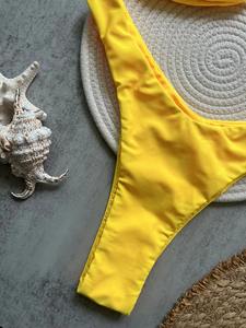 Maillot de bain femme boucle sangle bikini double visage maillot de bain uni sexy bikini piscine fête essentiel NOUVEAU - Product Image 5