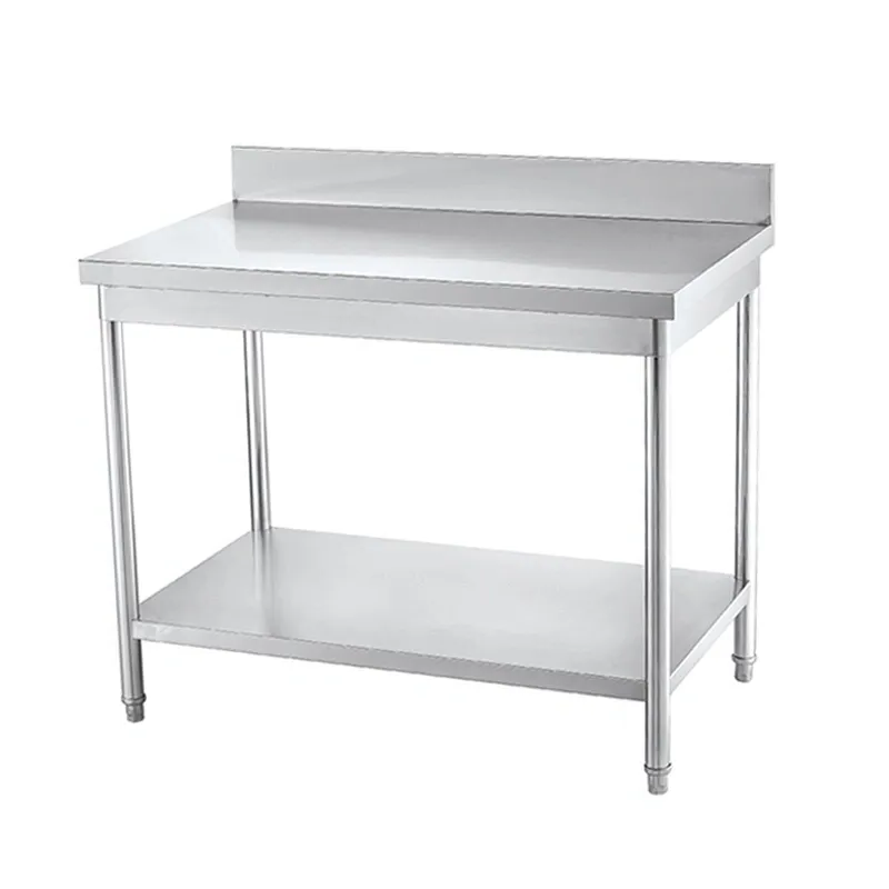 Two Tier Server Workbench Stainless Steel Two Tier Workbench 201 304 Commercial Work Table With ...