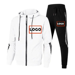 Logo personnalisé mode hommes survêtement printemps automne hommes fermeture éclair sweats à capuche + pantalon 2 pièces ensembles Streetwear veste costume homme vêtements - Product Image 3
