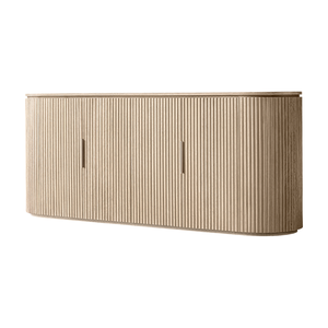 Meuble TV moderne en bois, buffet de rangement pour salon avec portes cannelées, console - Product Image 3