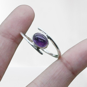 925 plata esterlina sólida amatista anillo giratorio clásico 925 estampado moda plata mejor diseño joyería de piedras preciosas hechas a mano - Product Image 1