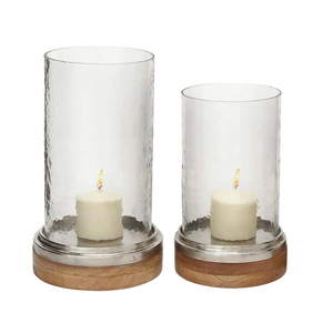 Farmhouse Rustic Mango Wood <b>Glass</b> <b>Candle</b> <b>Holder</b> for Wedding Table Centerpieces Decor - Product Image 3
