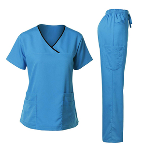 Venta al por mayor OEM personalizado de alta calidad de 4 vías de Spandex elástico de verano Hospital Scrubs personalizado médico Scrubs personalizado - Product Image 1