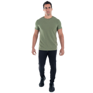 T-shirt de base uni pour hommes été respirant col rond t-shirt doux pour hommes 100% coton OEMODM commande en gros fabricant en gros - Product Image 4