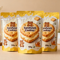 Emballage personnalisé imprimé en gros pour biscuits délicieux, sachet refermable anti-humidité, fabrication OEM, prix compétitif