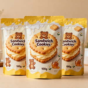 Emballage personnalisé imprimé en gros pour biscuits délicieux, sachet refermable anti-humidité, fabrication OEM, prix compétitif - Product Image 1