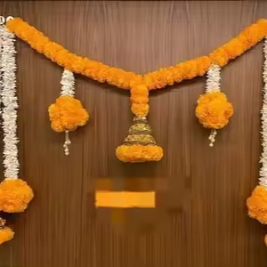 Fleur artificielle moelleuse Marigold Toran pour la décoration de porte d'entrée et la décoration de scène de toile de fond de temple de mariage - Product Image 1