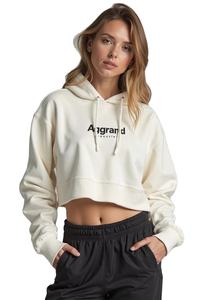 เสื้อฮู้ดแบบสวมหัวแขนยาวสำหรับผู้หญิง, เสื้อมีฮู้ดผ้าฝ้าย100% น้ำหนักมากโลโก้ด้านหน้า - Product Image 4