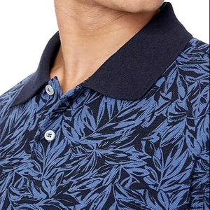 T-shirts polo coupe ajustée pour hommes séchage rapide coton respirant confortable 100% coton tricoté motif solide - Product Image 1