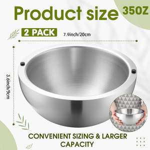 وعاء تبريد من الفولاذ المقاوم للصدأ 304 بجدار مزدوج معزول لتقديم الثلج في الحفلات، مناسب للصلصات والسلطات والأطعمة الساخنة أو الباردة - Product Image 2