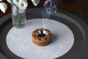 Brûleur d'encens en bois et métal le plus vendu, nouveau design, brûleur d'encens en bois personnalisé, brûleur d'encens Bakhoor tendance, usage régulier - Product Image 3