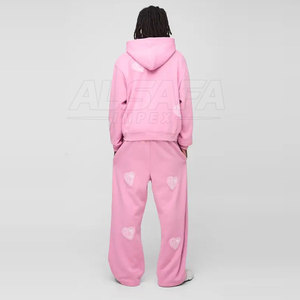 Nouvel Arrivage en Gros : Survêtements Homme Deux Pièces Couleur Unie avec Impression en Relief - Product Image 2