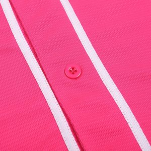 Maillot de baseball rose à manches courtes unisexe pour adulte, couleur unie, boutons sur le devant, respirant, en polyester, vêtements de sport - Product Image 3