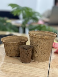 Mini pot en fibre de coco fabriqué au Vietnam 100% pot en fibre de coco en matériau naturel pour fleurs pot de fleur en fibre de coco carré rond naturel - Product Image 3