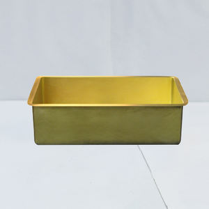 Top Ranking Comprar ahora Fregadero de baño Utensilio Lavado Fregadero de baño Debajo del montaje Fregadero de lavado de metal Acabado dorado Cocina martillada - Product Image 4