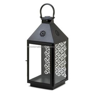 European Style Retro Table <b>Lantern</b> Outdoor Decorative Wedding <b>Candle</b> <b>Lanterns</b> Table <b>Black</b> Metal <b>Lanterns</b> - Product Image 1