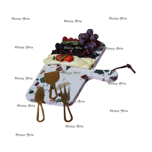 เขียงทรงสี่เหลี่ยมทำจากหินอ่อนและไม้เขียงสำหรับหั่นผักปรับขนาดได้ - Product Image 3