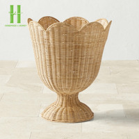 Vase décoratif artisanal rustique en rotin naturel tressé, léger, fait main, de haute qualité, unique pour mariage
