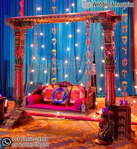 Traditional Indian Mehndi <b>Swing</b> For Gujarati Weddings luxury <b>swing</b> for marriage stage Indian Jhoola mehandi Nigths factory UK - Product Image 6