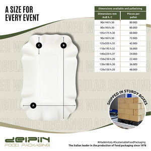 Contenedor de cartón blanco rectangular desechable ecológico personalizable hecho en Italia diferentes tamaños listo para enviar - Product Image 4