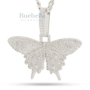 Collar con colgante de mariposa helada con moissanita VVS en oro para joyería elegante de moda Hip Hop - Product Image 5