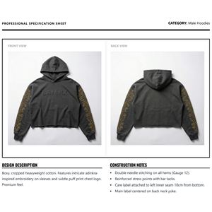 Sweat à capuche pour homme 2026, poids lourd, 500 g/m², en polaire de coton, coupe ample, manches longues, broderie, pull-over streetwear, OEM - Product Image 6