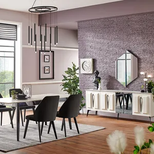 Modern Dining Room New Modern Foshan Style Dining Room Furniture Set Table Chairs Console Cabinet Dining room sets (iDER Safir)