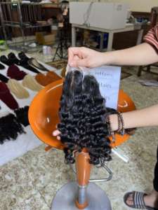 Mechones rizados birmanos, cabello humano sin procesar 100%, cabello nublado vietnamita de alta calidad, grado 12A, 100% - Product Image 4