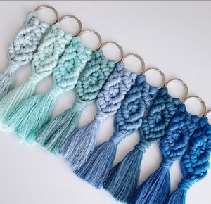 Douche faveurs cadeau de mariage boho porte-clés fait main macramé porte-clés - Product Image 2