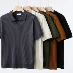 Camiseta de polo para hombre personalizable de manga corta de algodón 100% de alta calidad - Product Image 4