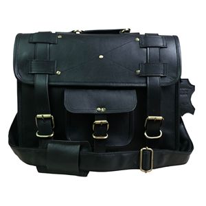 Genuine Leather Messenger <b>Bag</b> <b>for</b> <b>Men</b> 15 Inch Laptop Briefcase with Adjustable Shoulder Strap Handmade <b>Office</b> <b>Bag</b> Black - Product Image 1