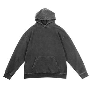Ropa de calle informal de gran tamaño Algodón Poliéster Hecho Hombres Sudadera con capucha Secado rápido Cómodo Sudaderas con capucha de lavado ácido de gran tamaño para hombres - Product Image 2