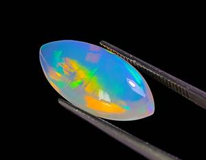 Cabochon d'opale éthiopienne créé en laboratoire Welo Shiny Rainbow Galaxy Fire Opal Gemstone Marquise Shape 20x10mm Smooth Opal Gems Aini - Product Image 6