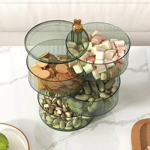 Meilleure vente d'assiette ronde transparente décorative, boîte à bonbons avec fruits secs, plateau de service pour desserts et biscuits - Product Image 3